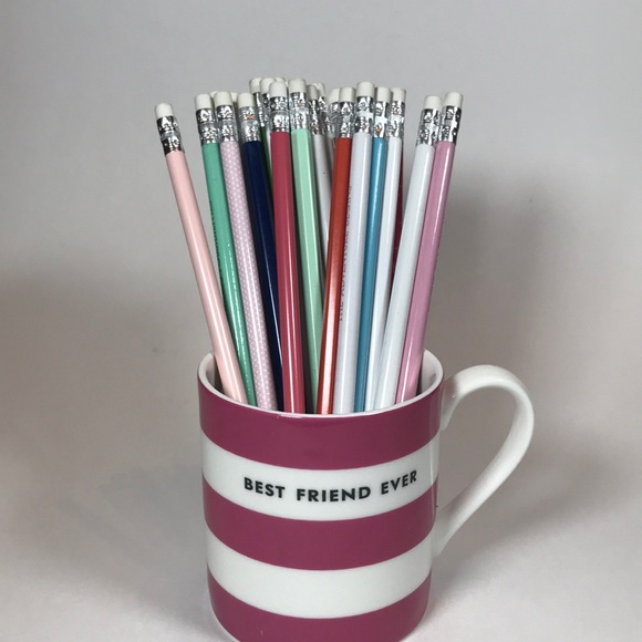 Kate Spade Lenox Chic Speak Pink Striped Mug - Picture 1 of 8